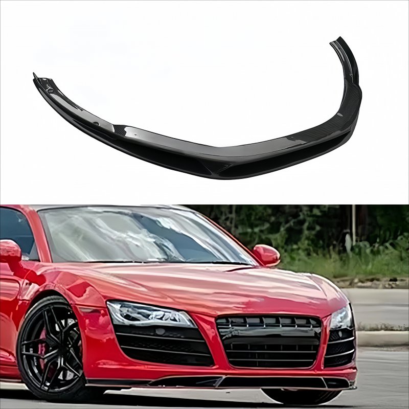 Modern Style 2008-2015  R8 Carbon Fiber V-Style Front Lip Bumper Screw-On New Chin Surround Modification Accessories Upgrade